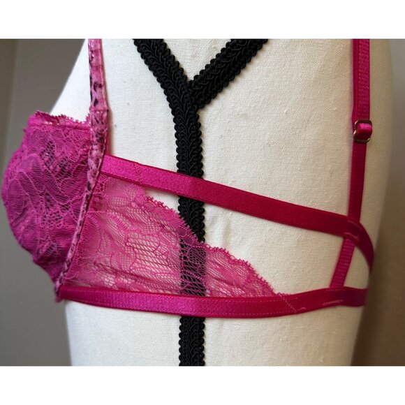 Victoria’s Secret Very Sexy Mermaid Lace Push-Up Bra 34C Pink Leopard Print NWOT - Picture 9 of 9